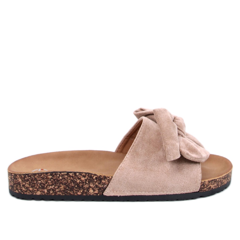 Keitas Khaki papuče od pluta s mašnom bež