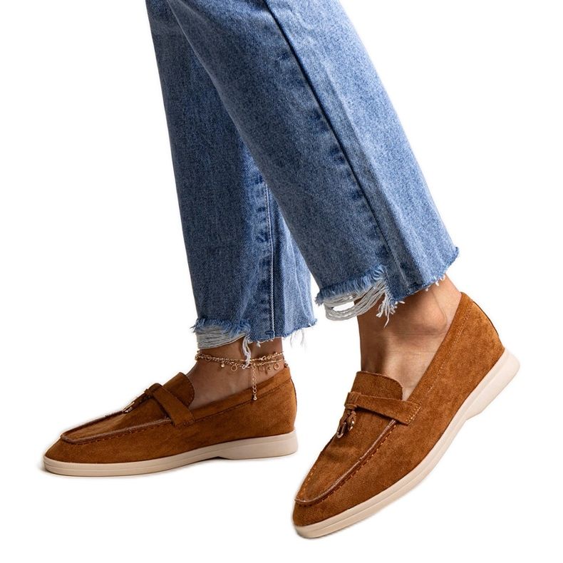 Smeđe mokasine s metalnim privjeskom iz Fiorana smeđa