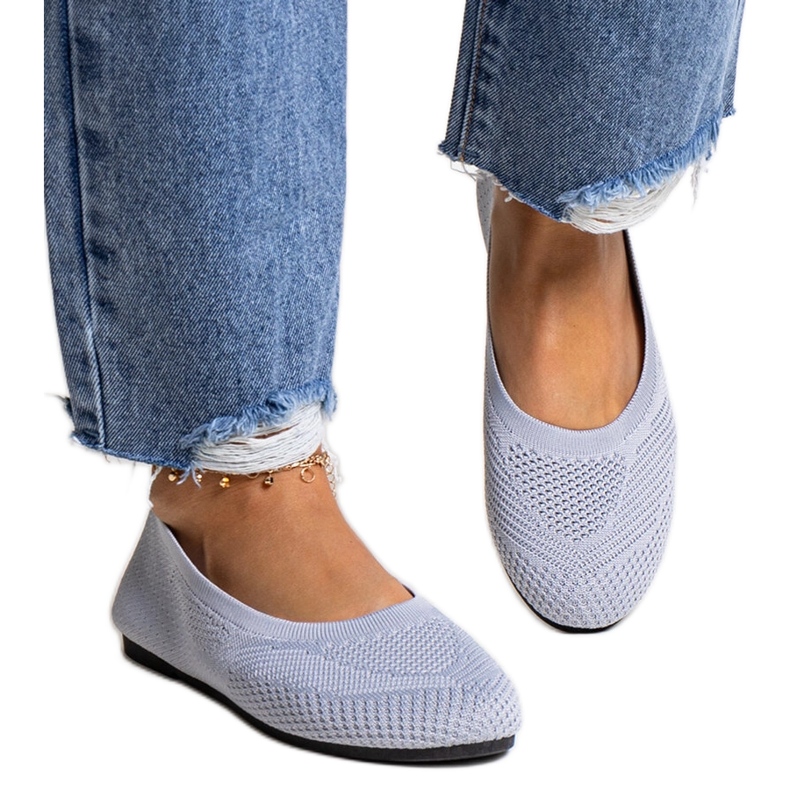 Yafia balerinke od sive tkanine siva