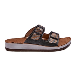 Udobne ženske japanke s kopčama Inblu CP000045 crne crna