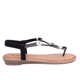 Sandale ukrašene Loties Black cirkonima crna