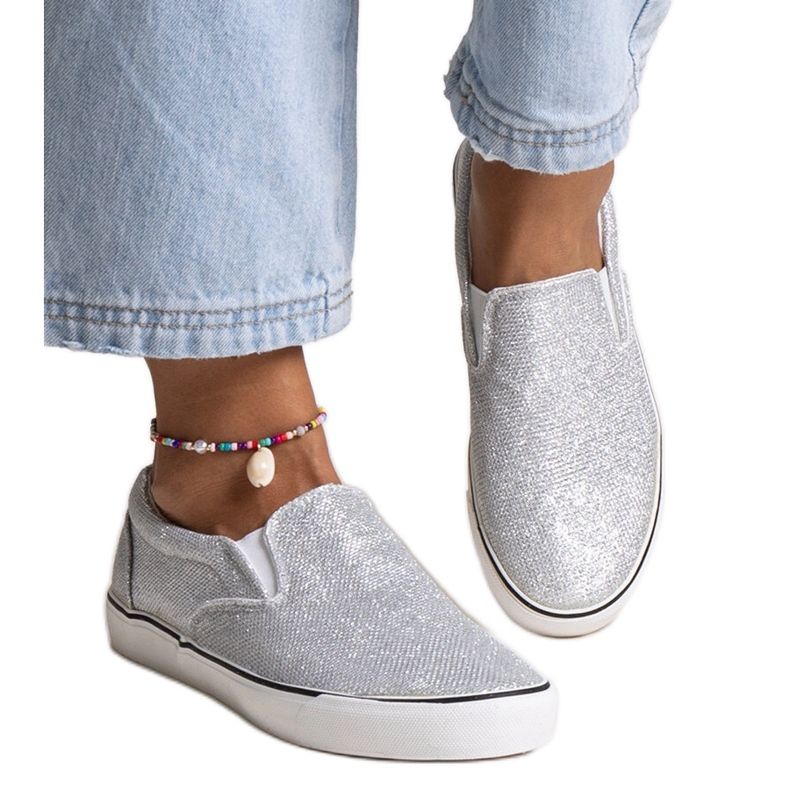 Srebrne sjajne Lublubah tenisice srebro