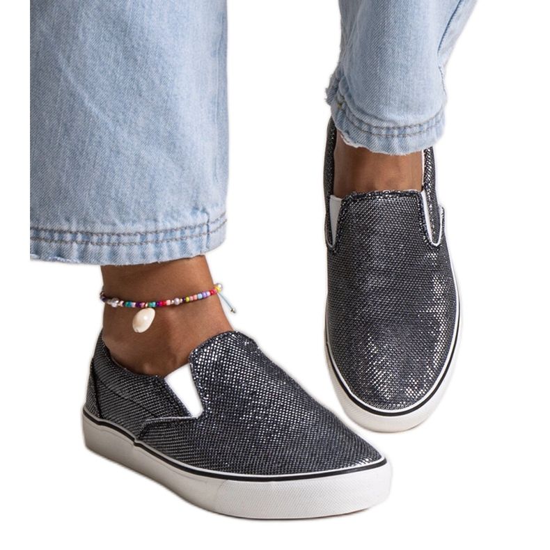 Crne sjajne Lublubah tenisice crno