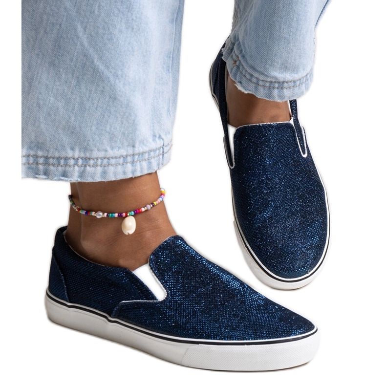 Mornarsko plave sjajne tenisice iz Lublubaha plava