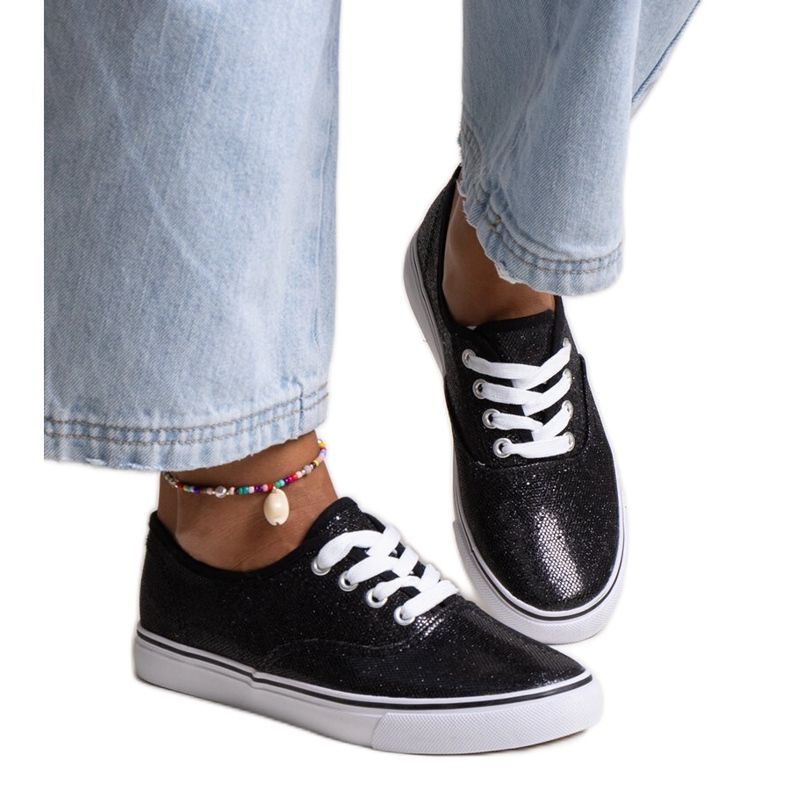 Merri crne sjajne tenisice crno