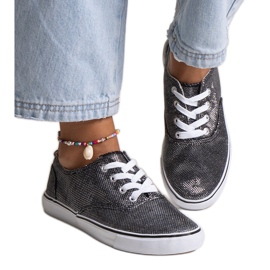 Crne sjajne Carroline tenisice crna