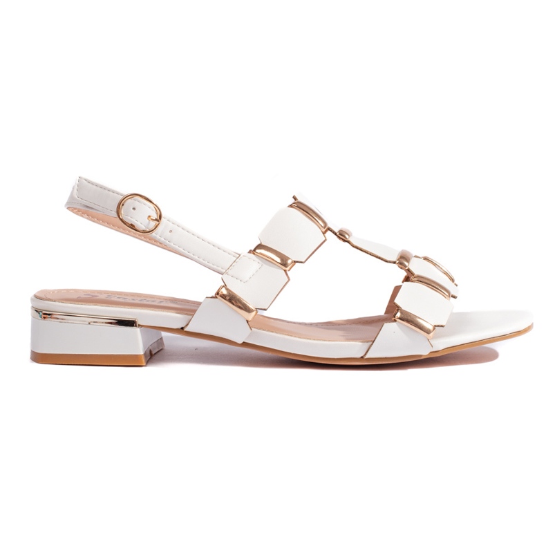 Elegantne bijele ravne sandale bijela