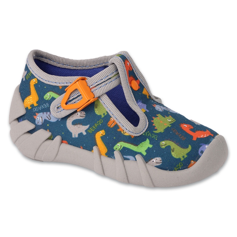 Befado dječje papuče s kopčom 110N495 zelene sa zmajevima zelena