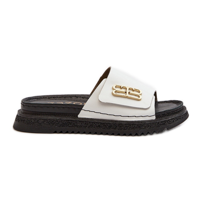 Zazoo 50101 Ženske kožne japanke na platformu, bijele bijela