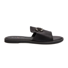 Elegantne ženske svjetlucave japanke s ukrasom S.Barski KV27-050 crne crna