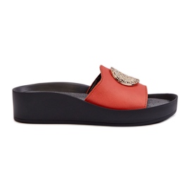 Zazoo 2920 ženske kožne japanke sa zlatnim detaljima, narančaste narančasta