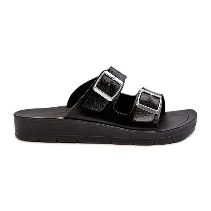 Udobne ženske japanke s kopčama Inblu CP000034 crne crno