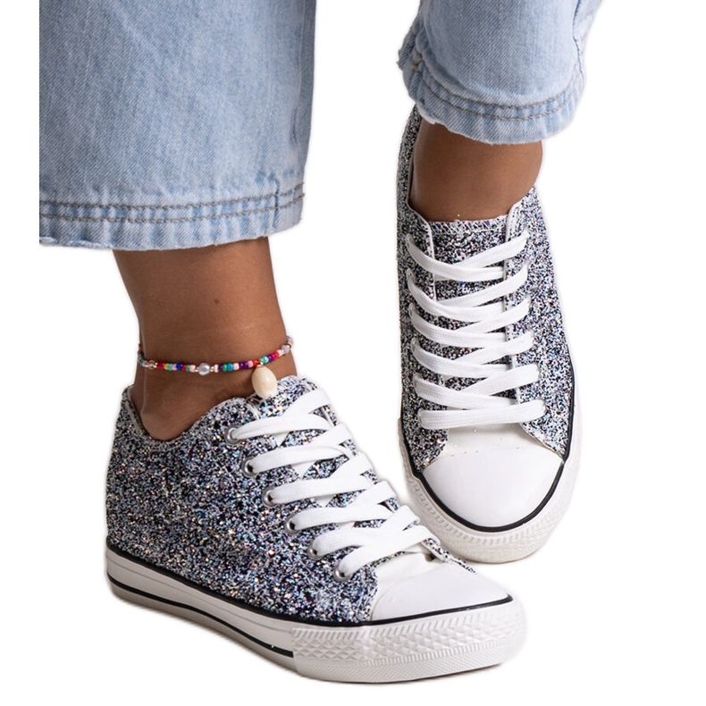 Crne sjajne Jadwa visoke tenisice crno