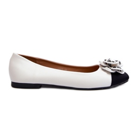 Ženske balerinke od eko kože s ukrasnim detaljima, bijele divinele bijela