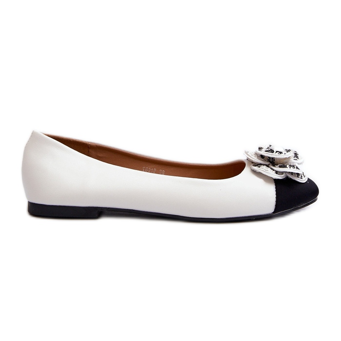 Ženske balerinke od eko kože s ukrasnim detaljima, bijele divinele bijela