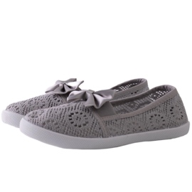 Sive ažurne dječje balerinke Bubby siva