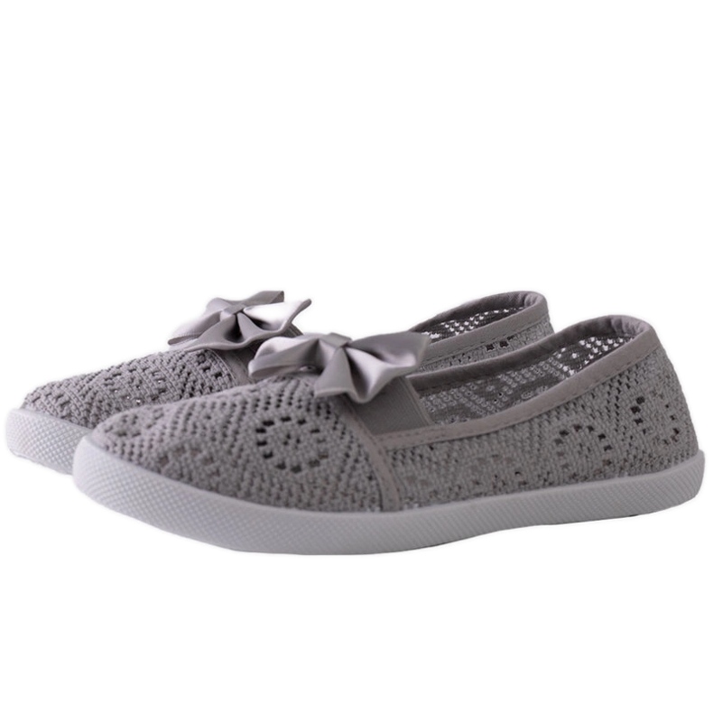 Sive ažurne dječje balerinke Bubby siva