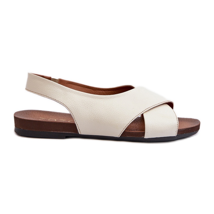 Zazoo 40407 Ženske kožne sandale, svijetlo bež