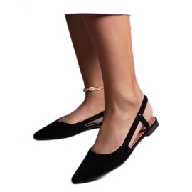 Crne balerinke s otvorenom petom iz Fiorentina crna