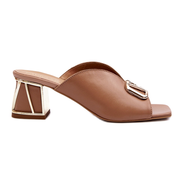 Elegantne ženske japanke na visoku petu Laura Messi 2771 bež