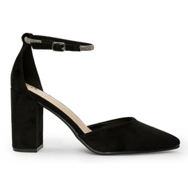 Crne cipele s visokom petom od brušene kože crna