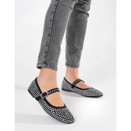 Crne ženske balerinke s nitnama crna