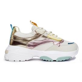 Ženske sportske cipele s debelim potplatom zlatni