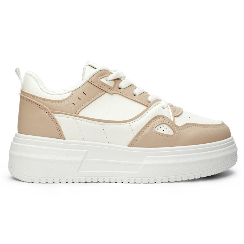 Bijele i roze ženske sportske cipele s platformom bijela