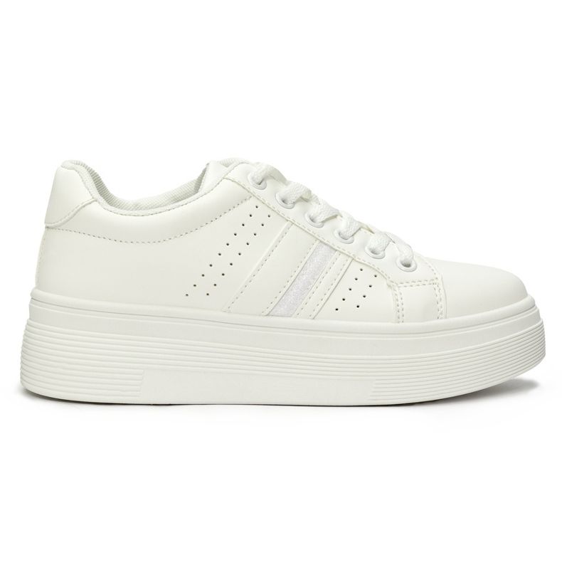 Bijele sportske tenisice na platformu bijela