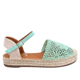 Premat Green sandale s otvorenim espadrilama zelena