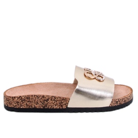 Ibanei LT.GOLD plutene papuče sa kamenčićima zlatni