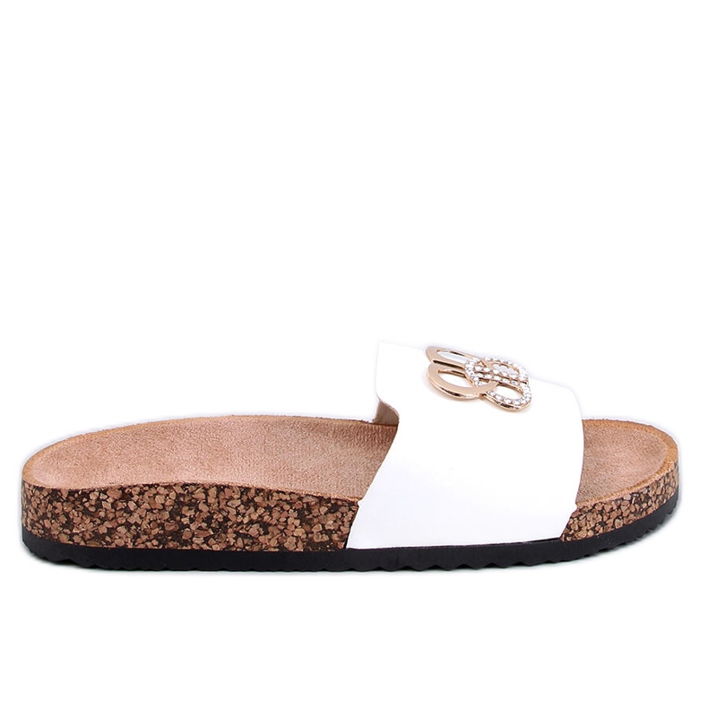 Ibanei Papuče od bijelog pluta sa kamenčićima bijela