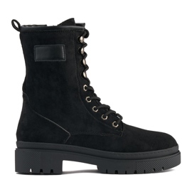 Ženske radničke čizme od crne antilop kože crna