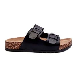 Evento Ženske japanke na plutenoj platformi s kopčama, crna klinesta