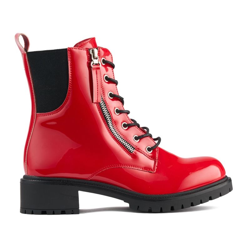 Crvene lakirane radničke čizme crvena