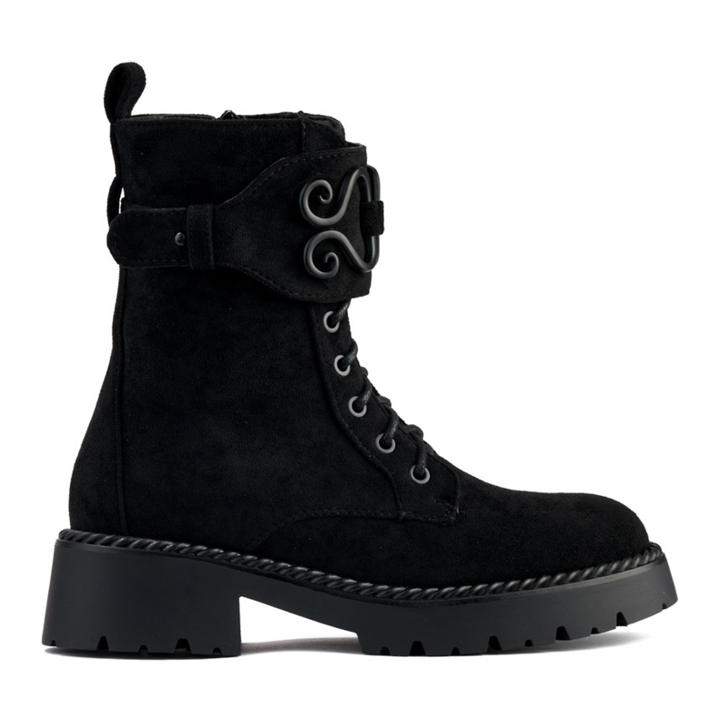 Ženske radničke čizme od antilop crne boje crno