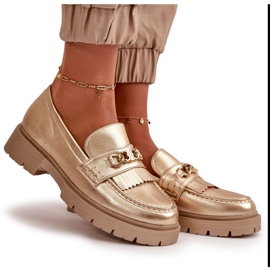 PH2 Ženske mokasine od eko kože sa zlatnim ukrasom Zanita