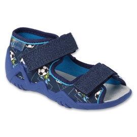 Befado dječje papuče s kožnim umetkom 350P050 tamnoplave plava
