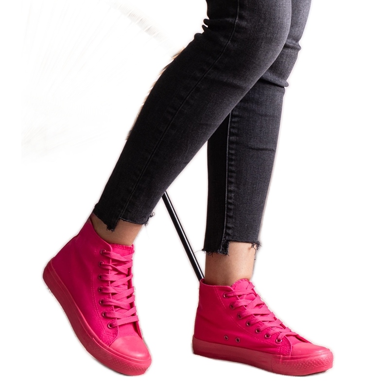 Tamno ružičaste visoke tenisice Raffie ružičasta