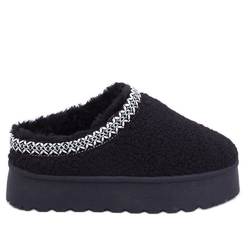 Kratke čizme za snijeg s ovčjom kožom Lamb Black crno