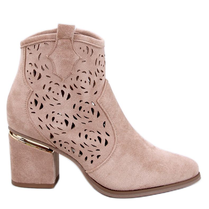 Gležnjače s visokom potpeticom Donovan kaki boje bež