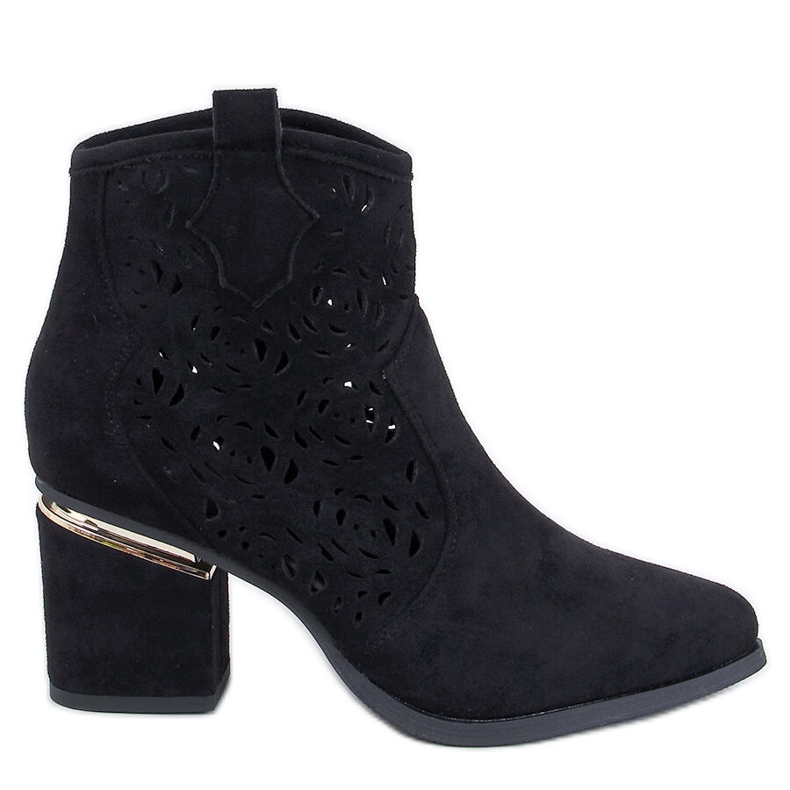 Donovan Crne ažurne čizme s visokom petom crno