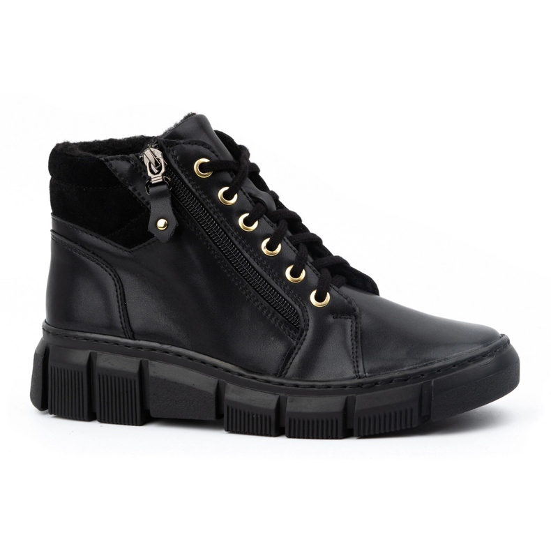 Olivier Ženske izolirane kožne zimske čizme 1180 crne crno