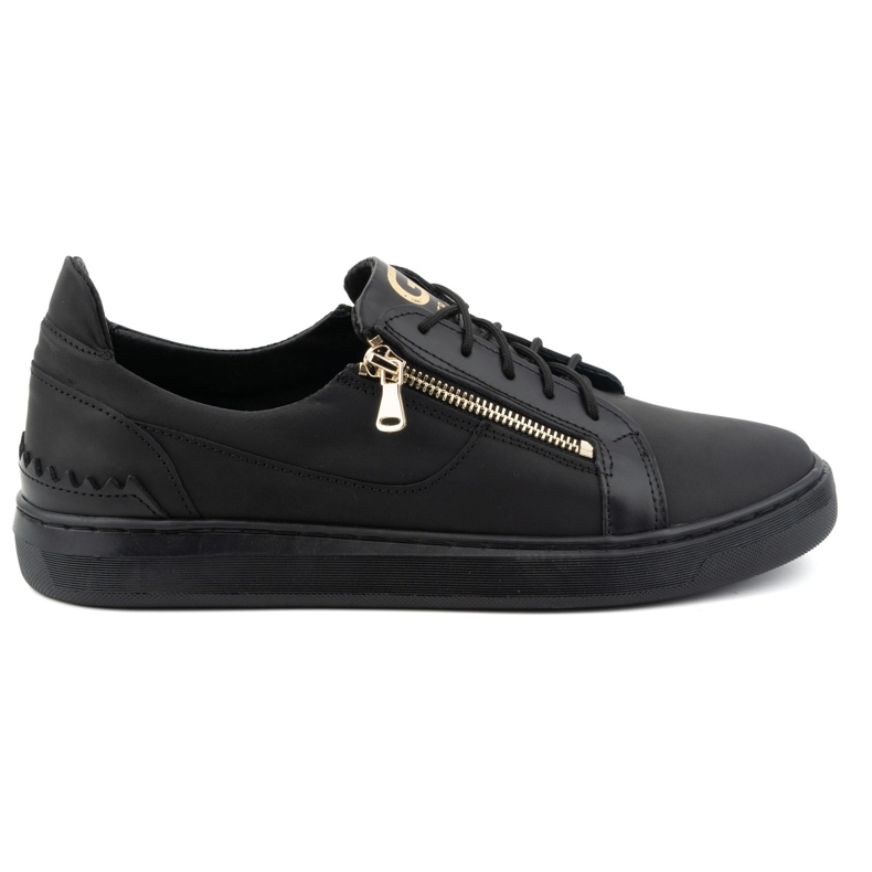 Muške cipele za slobodno vrijeme od prirodne kože POLBUT 2125, crne crno