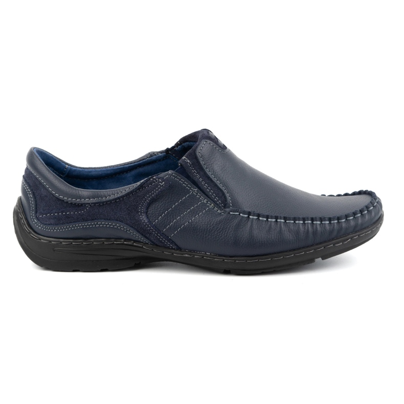 KOMODO Muške cipele, kožne slip-on mokasine 627K, mornarsko plave plava