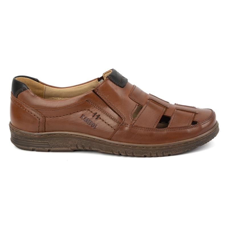 Kampol Ležerne muške kožne cipele 86KAM, smeđe zrno smeđa