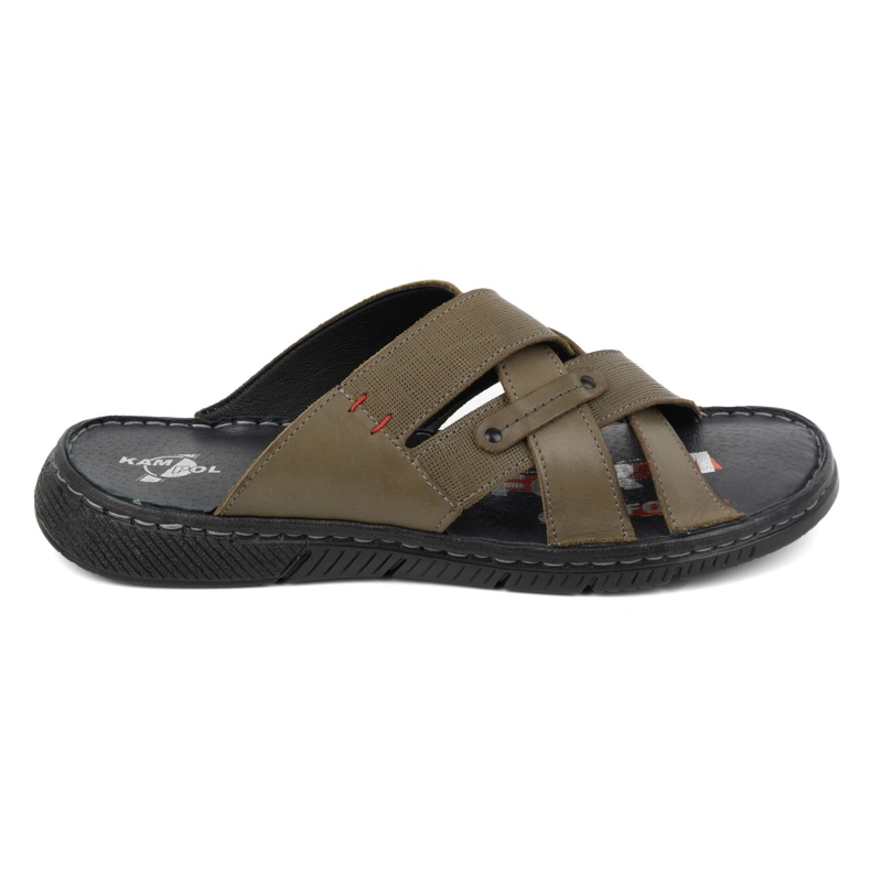 Kampol Muške kožne japanke 203KAM maslinaste zelena