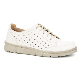 Kampol Ženske ažur kožne cipele 403/19 ekru višebojan