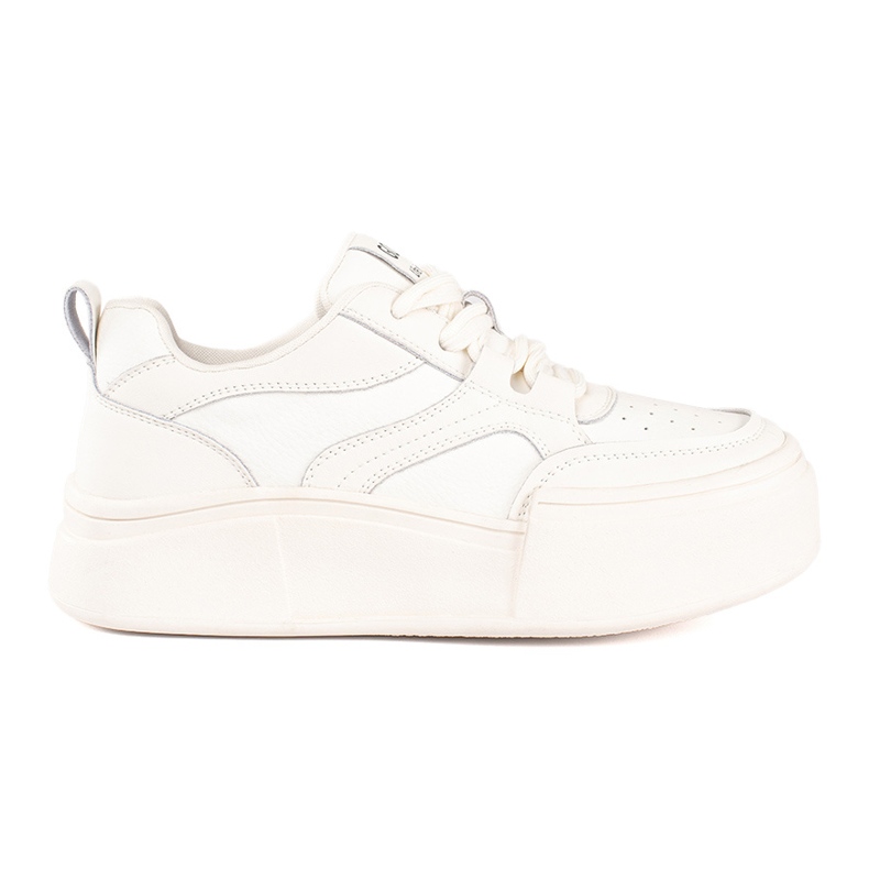 Bijele ženske sportske cipele s visokim potplatom bijela