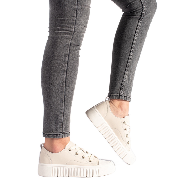 Ženske bež kožne tenisice